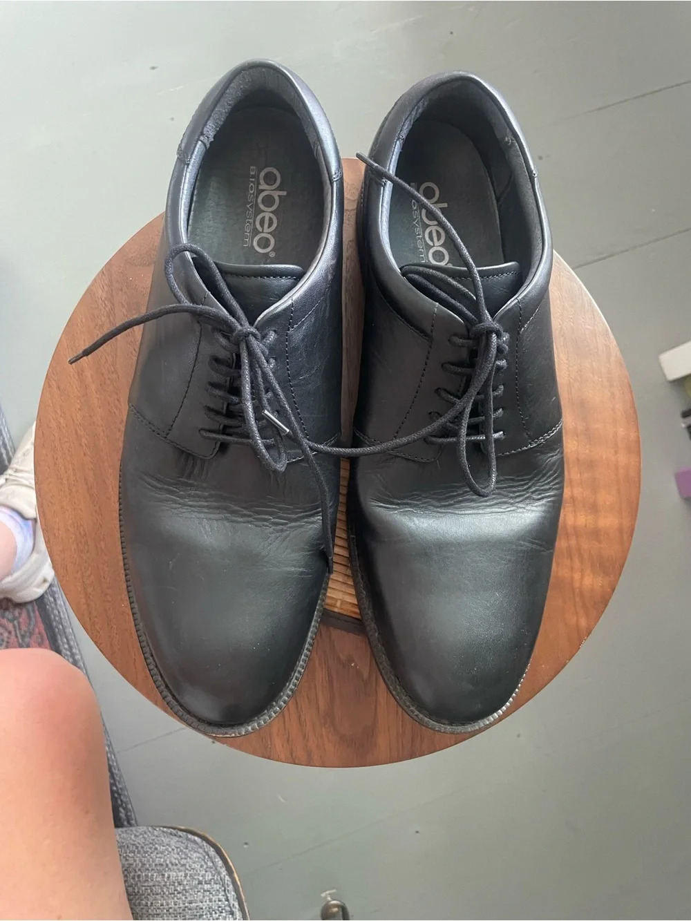 Abeo Men's Black Leather Oxford: Oscar